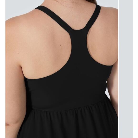 Halara Everyday Plus Size Midi Chill Dress-La Land Dress Plus Size 3X Black Slit - Picture 4 of 9